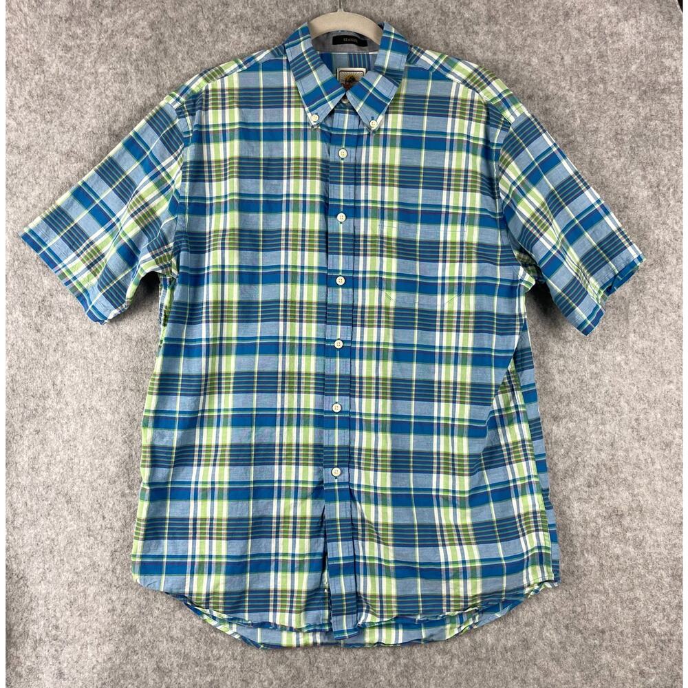 Surf Pendleton Seaside Shirt Mens‎ Large Plaid Short Sleeve Button Down Cotton
